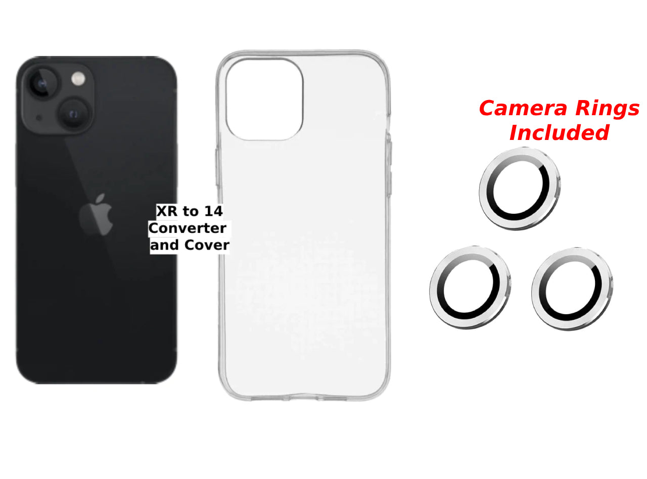 iPhone XR to 14 Converter with FREE cover and CAMERA RINGS