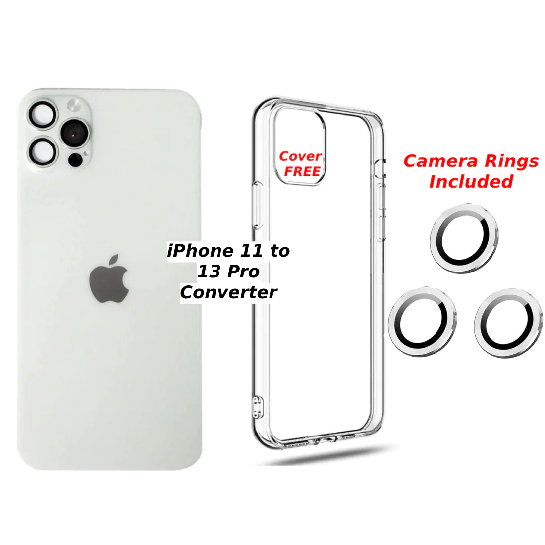 iPhone 11 to iPhone 13 Pro Converter - (Free Cover Included) and Camera Rings