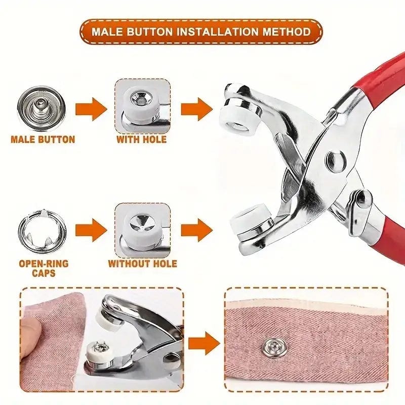 PRESS STUD KIT with 100 Buttons