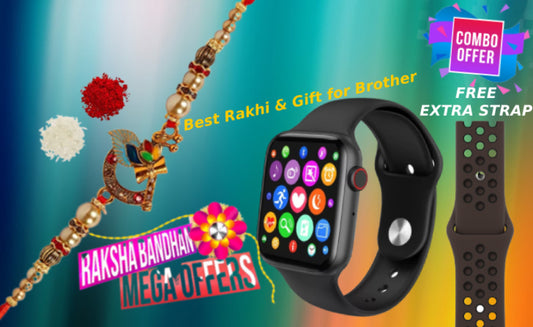 RAKHI BUMPER GIFT OFFER-Elegant Design Rakhi and a Smartwatch with 1 Extra Strap